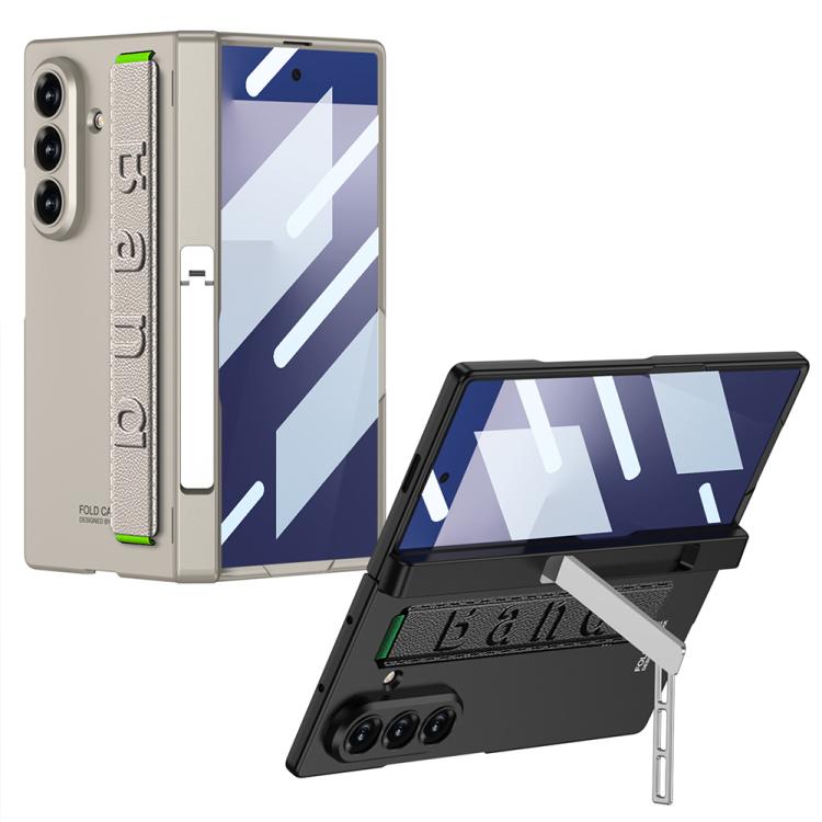 Funda plegable magnética con bisagras y soporte lateral para Samsung Galaxy Z Fold7 5G GKK (verde)