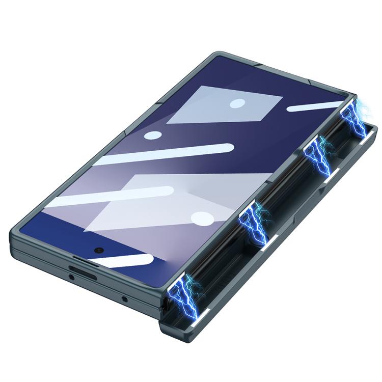 Funda plegable magnética con bisagras y soporte lateral para Samsung Galaxy Z Fold7 5G GKK (verde)