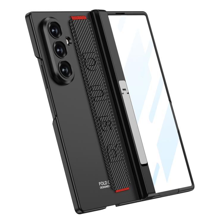 Funda plegable con bisagras magnéticas integradas GKK para Samsung Galaxy Z Fold7 5G con soporte lateral (negra)