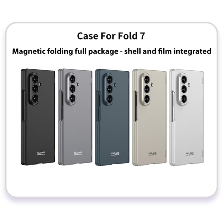Funda para Samsung Galaxy Z Fold7 5G GKK con bisagra magnética integrada y cubierta completa (negro)
