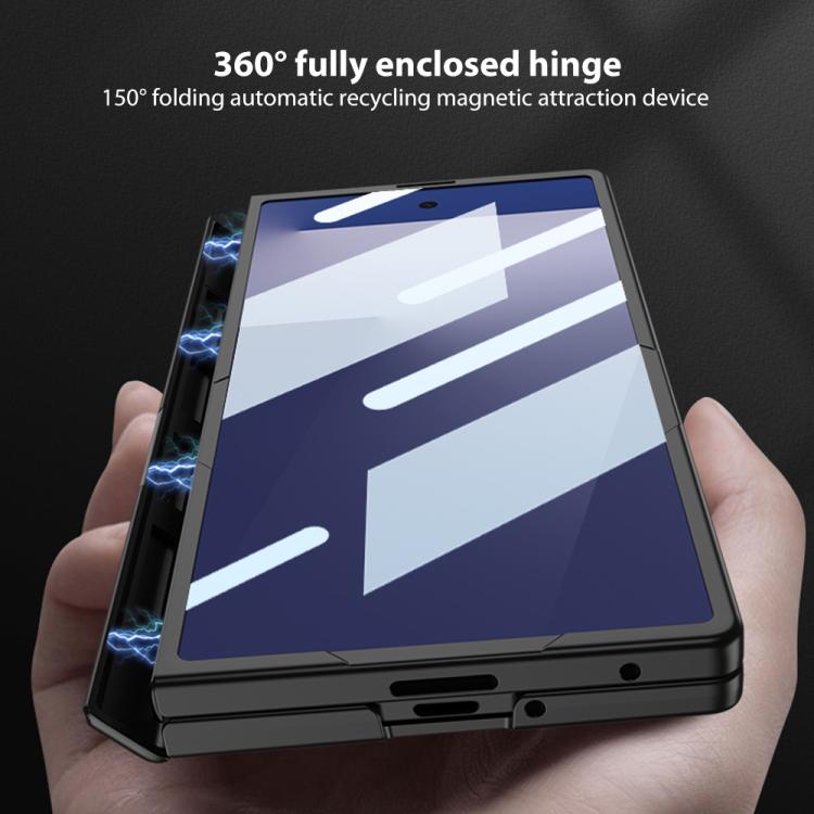 Funda GKK con bisagra magnética integrada y cubierta completa para Samsung Galaxy Z Fold7 5G (gris titanio)