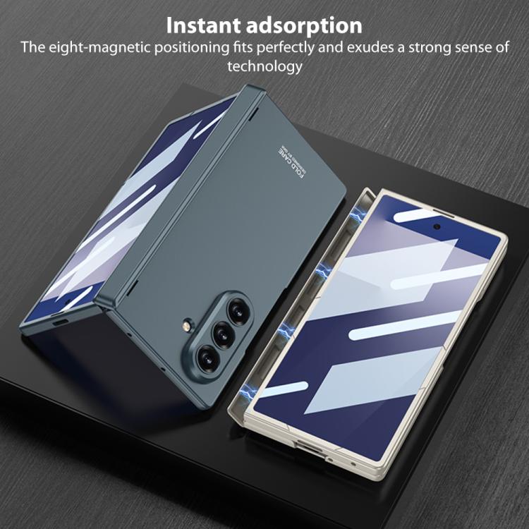 Funda GKK con bisagra magnética integrada y cubierta completa para Samsung Galaxy Z Fold7 5G (gris titanio)