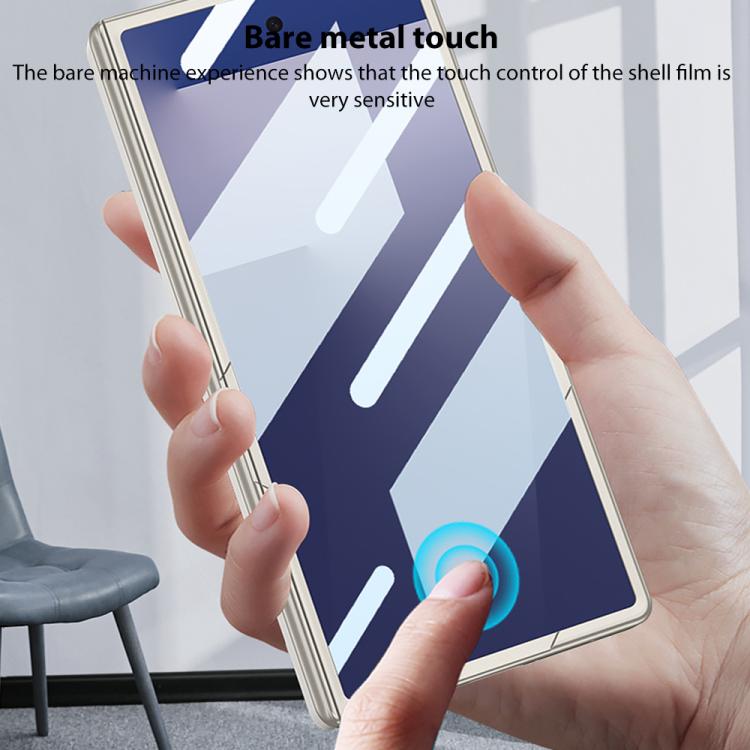 Funda GKK con bisagra magnética integrada y cubierta completa para Samsung Galaxy Z Fold7 5G (gris titanio)