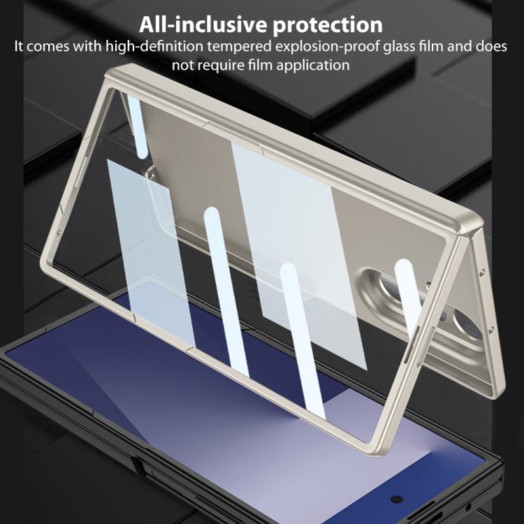 Funda GKK con bisagra magnética integrada y cubierta completa para Samsung Galaxy Z Fold7 5G (gris titanio)