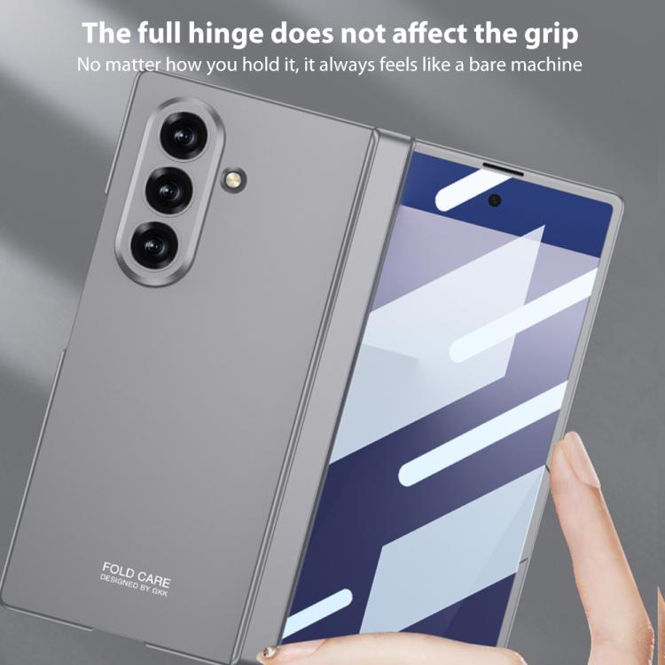 Funda GKK con bisagra magnética integrada y cubierta completa para Samsung Galaxy Z Fold7 5G (gris titanio)