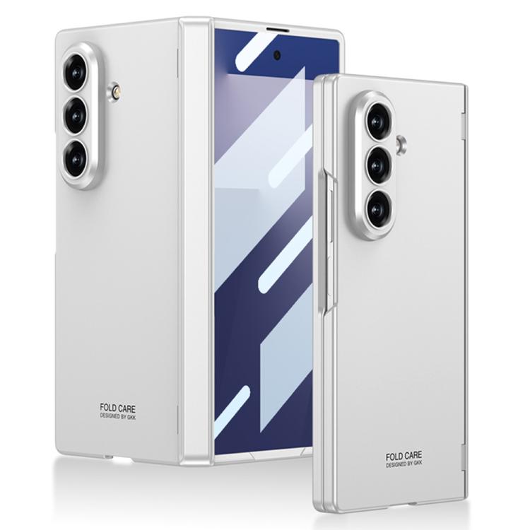Funda para Samsung Galaxy Z Fold7 5G GKK con bisagra magnética integrada y cubierta completa (plateada)