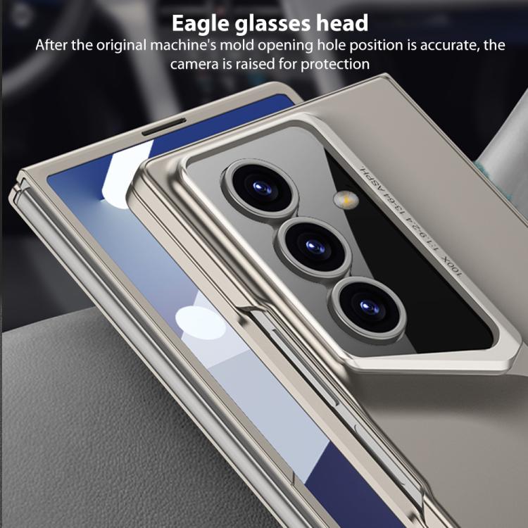 Funda ultrafina de cobertura total GKK para Samsung Galaxy Z Fold7 5G con ranura para bolígrafo (gris titanio)