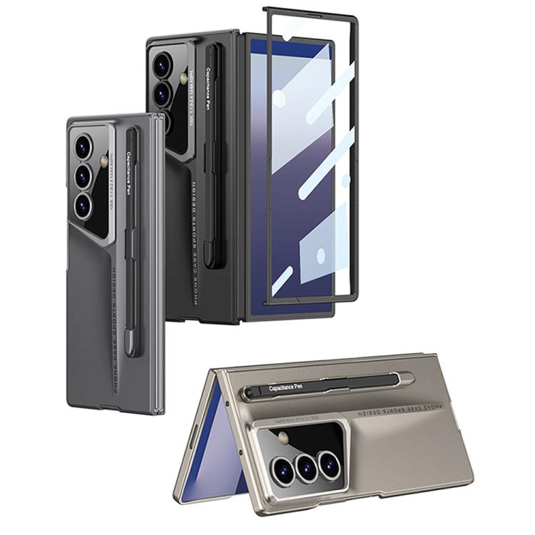 Funda ultrafina de cobertura total GKK para Samsung Galaxy Z Fold7 5G con ranura para bolígrafo (negro)