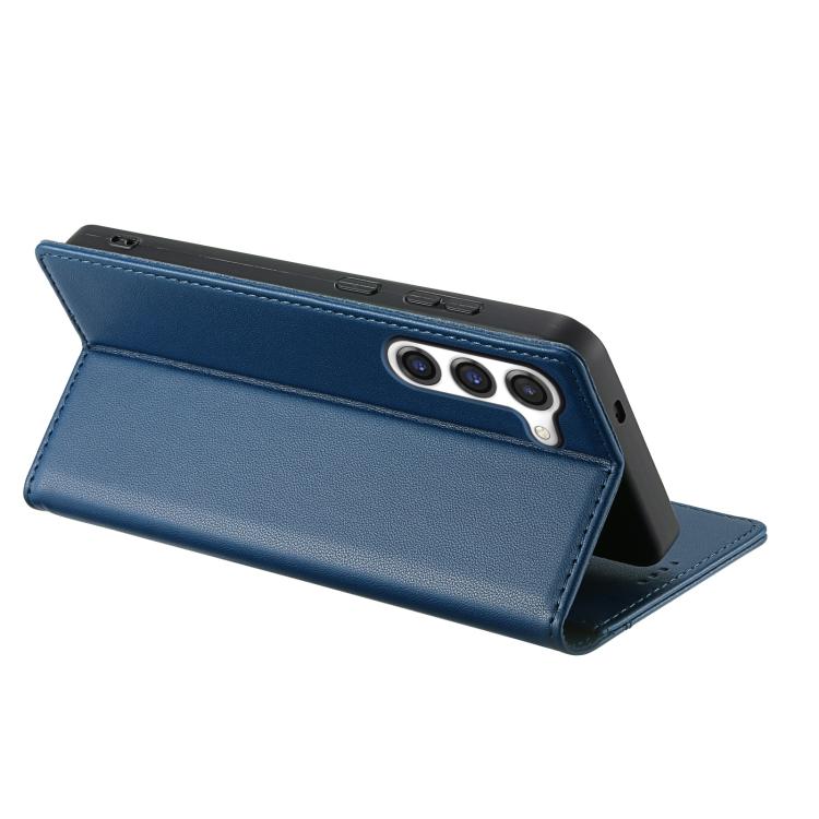 Funda de cuero con tapa magnética y costuras RFID para Samsung Galaxy S23+ 5G N.BEKUS P3 (azul)