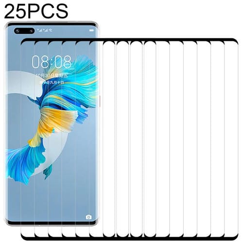 Para Huawei Mate 40 Pro + 25 PCS 9H 3D HD Película de vidrio templado con borde curvo