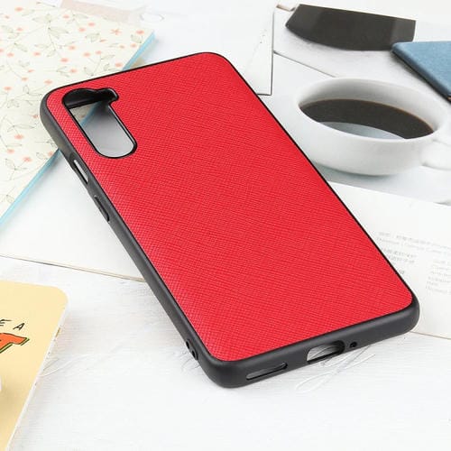 Hella Funda protectora de cuero genuino con textura cruzada para Huawei Mate 4 Lite / Maimang 9 (Rojo)
