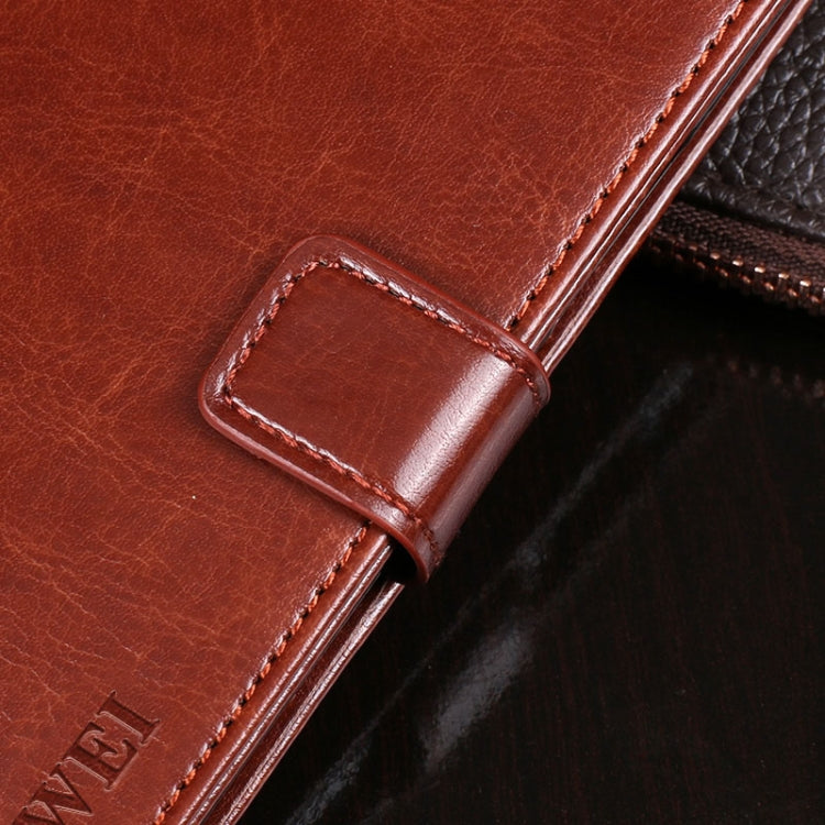 Para Motorola Moto G9 (India) idewei Crazy Horse Texture Funda de cuero con tapa horizontal con soporte, ranuras para tarjetas y billetera (blanco)