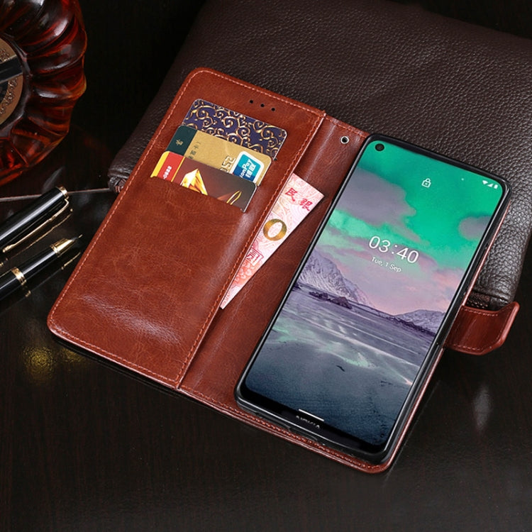 Para Nokia 3.4 idewei Crazy Horse Texture Funda de cuero con tapa horizontal con soporte, ranuras para tarjetas y billetera (marrón)