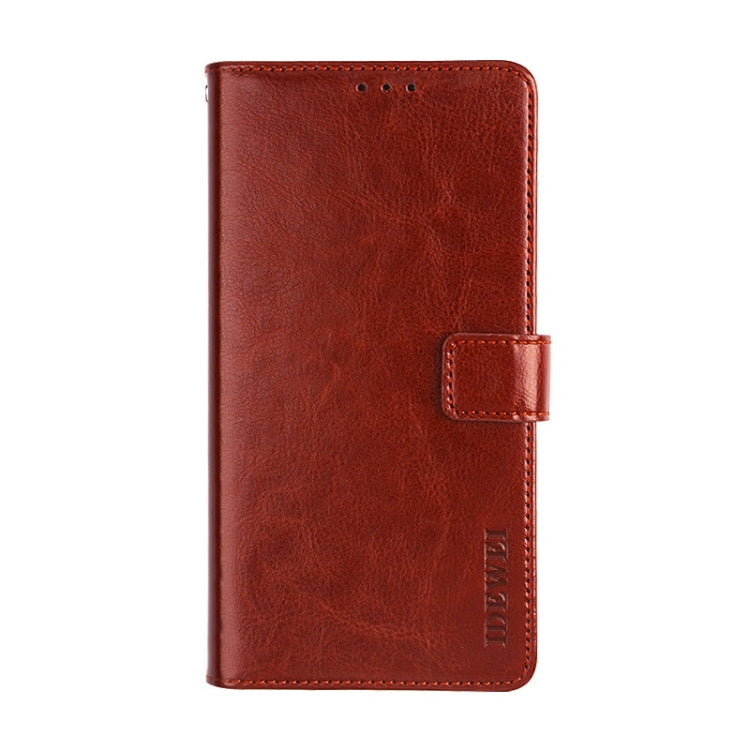 Para ZTE Blade A7 Prime idewei Crazy Horse Texture Funda de cuero con tapa horizontal con soporte, ranuras para tarjetas y billetera (marrón)