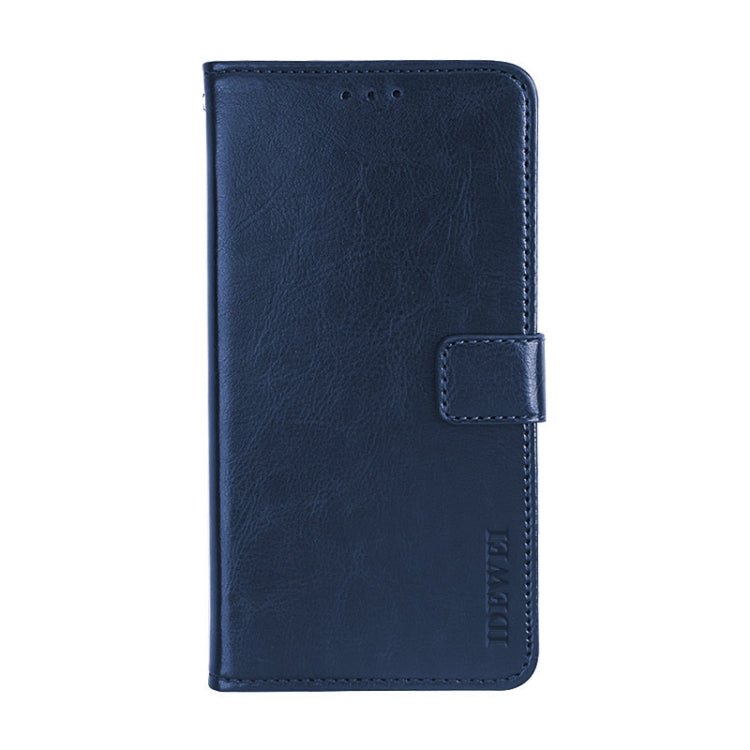 Para ZTE Blade A7 Prime idewei Crazy Horse Texture Funda de cuero con tapa horizontal con soporte, ranuras para tarjetas y billetera (azul oscuro)