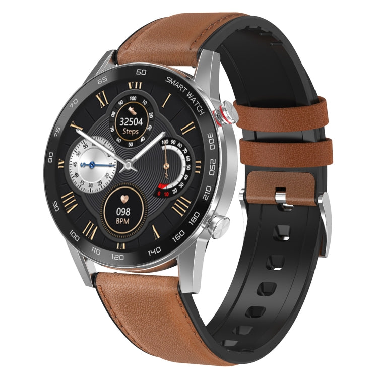 Reloj Inteligente Q88 Bluetooth Modo Dual con Pantalla Táctil 1,28" (Correa Cuero Marrón)