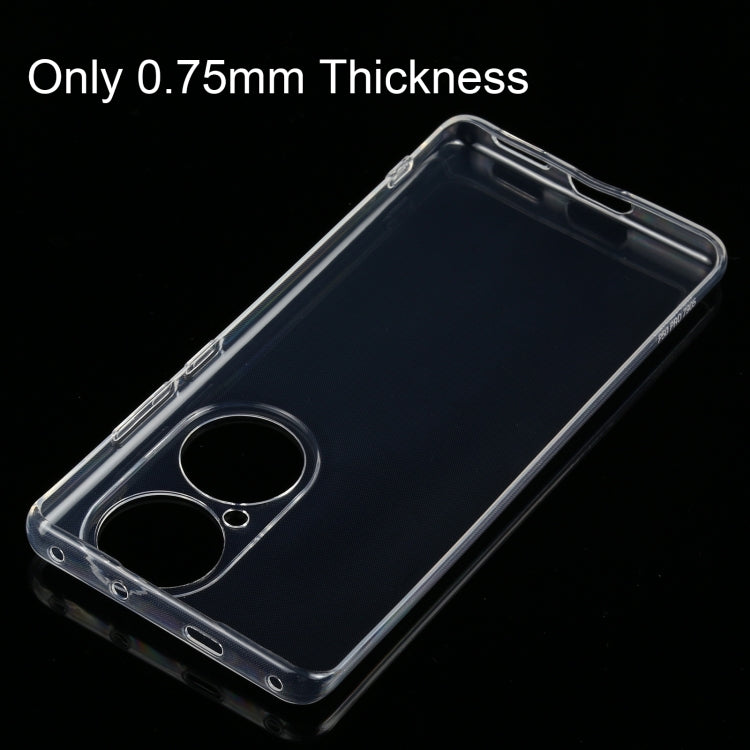 Para Huawei P50 Pro 0.75mm TPU transparente ultrafino TPU Funda protectora