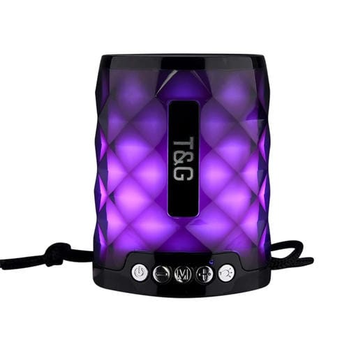 Mini Altavoz T&G Tg155 Bluetooth 4.2 Inalámbrico Portátil con Luces de Colores (Negro)