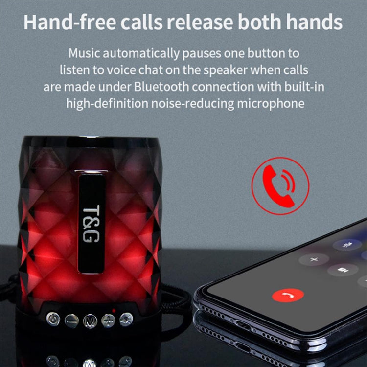 Mini Altavoz T&G Tg155 Bluetooth 4.2 Inalámbrico Portátil con Luces de Colores (Verde)