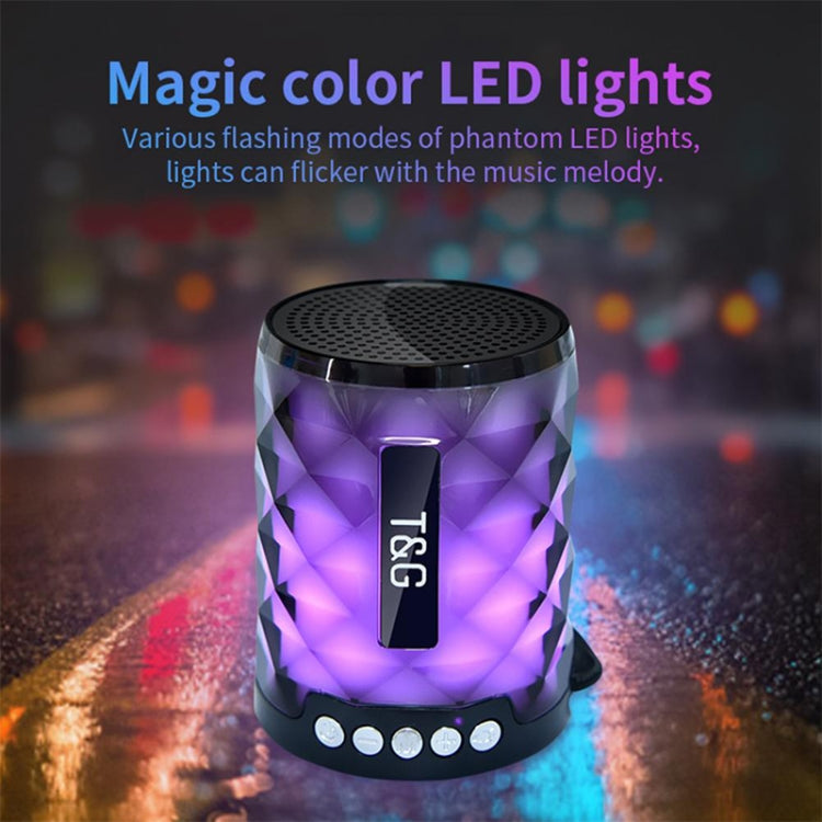 Mini Altavoz T&G Tg155 Bluetooth 4.2 Inalámbrico Portátil con Luces de Colores (Gris)