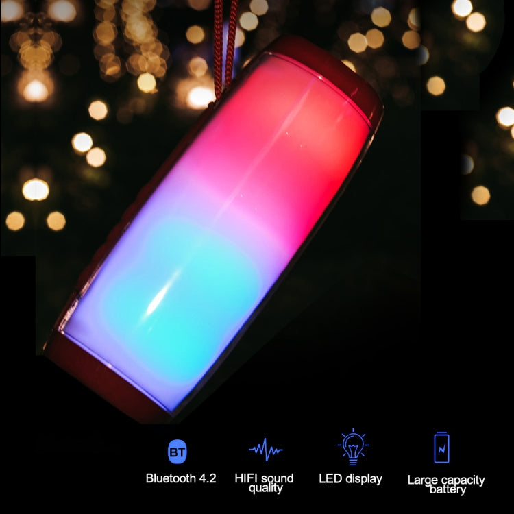 Mini Altavoz Bluetooth T & G Tg157 Bluetooth 4.2 Inalámbrico Portátil con Melody Colorful Lights (Negro)