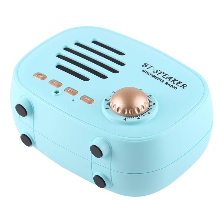 Mini Altavoz Bluetooth Q108 Retro Soporte Manos Libres Tarjeta TF Disco U FM (Azul)