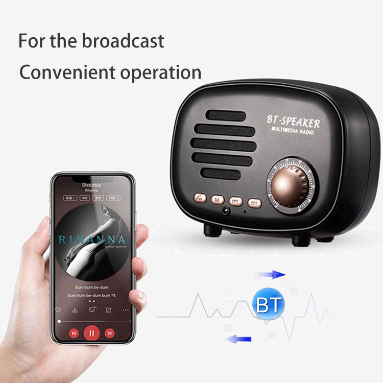 Mini Altavoz Bluetooth Q108 Retro Soporte Manos Libres Tarjeta TF Disco U FM (Azul)