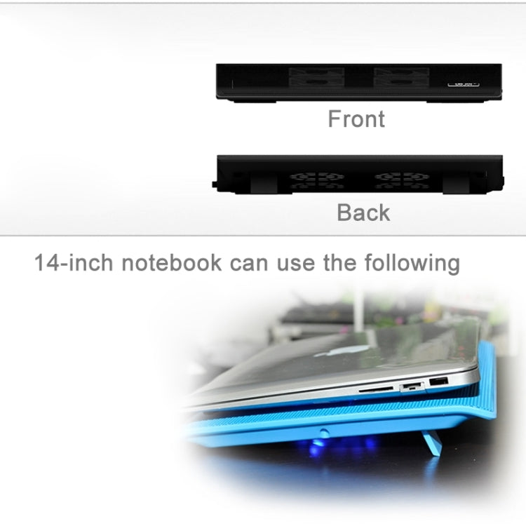 Base de enfriamiento NUOXI L112A para computadora portátil con 4 ventiladores y velocidad ajustable USB (Negro)