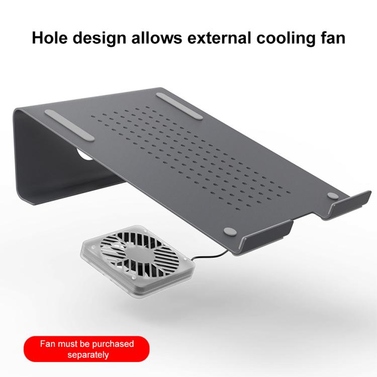 Soporte de enfriamiento aluminio para portátil Mac Air Mac Pro iPad 11 a 17 pulgadas (Plateado)