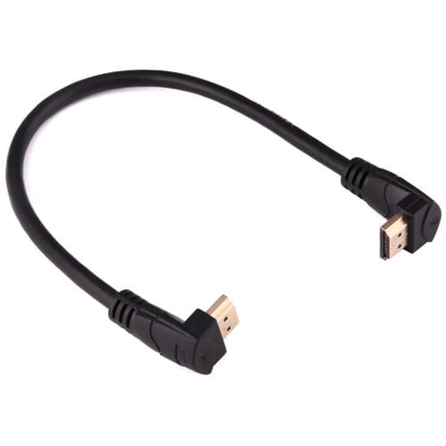 Cable HDMI 2.0 de Alta Velocidad 30 cm 4K x 2K 270° Ángulo Recto Macho a Macho con Ethernet (Negro)