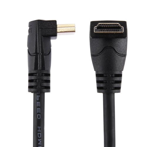 Cable HDMI 2.0 de Alta Velocidad 60 cm 4K x 2K Ángulo Recto 270 Grados Macho a Macho con Ethernet (Negro)