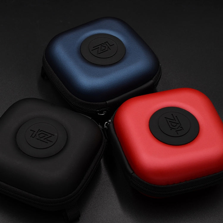 Cargador Cable de Datos Kz Estuche Portátil Recepción Pu Auriculares (Rojo)