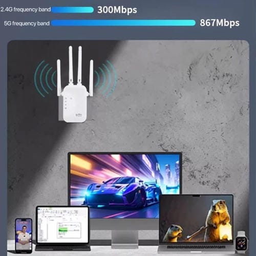 Enrutador Inalámbrico WIFI SM-010 300 M Cuatro Antenas (Enchufe de la UE)