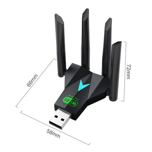 Tarjeta de Red Inalámbrica 5G USB Banda Dual Gigabit Receptor WIFI 1300 Mbps
