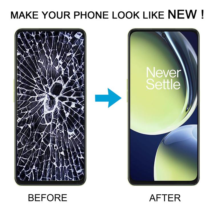 Vollbildanzeige mit Rahmen für OnePlus Nord CE 3 Lite CPH2467 2465 (Schwarz)