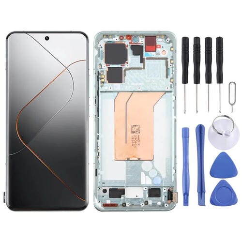 Vollbild-AMOLED-Originalbildschirm für Xiaomi 14 Pro mit Rahmen (Grün)