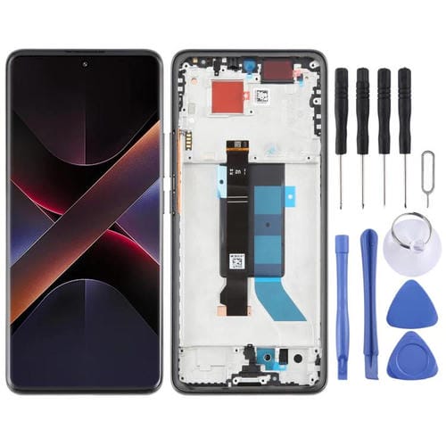 Schermo Completo Originale AMOLED con Cornice per Xiaomi Poco X7 5G (Nero)