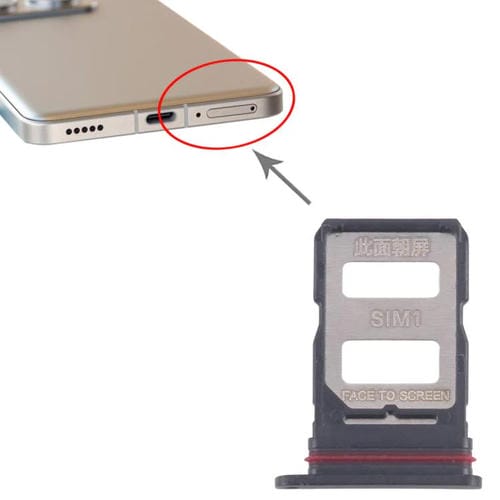 Plateau Carte SIM Xiaomi Poco F7 (10 Unités) (Noir)