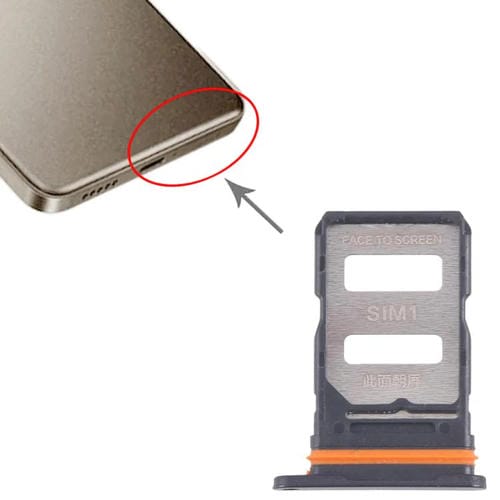 Plateau Carte SIM Xiaomi Redmi Turbo 4 (10 Unités) (Noir)