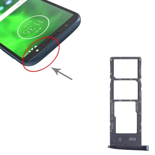 Vassoio Scheda SIM e Micro SD Motorola Moto G6 (Nero) (10 Unità)