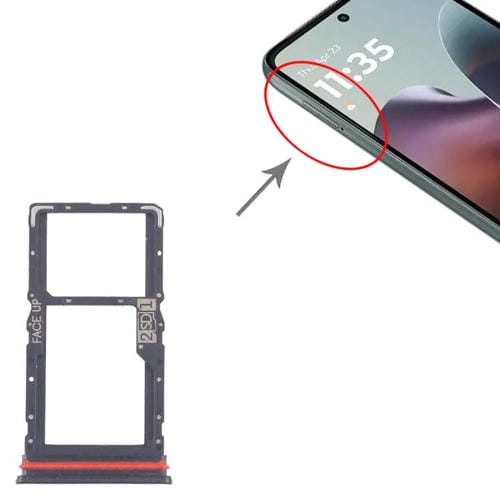 Bandeja para tarjeta SIM y micro SD original para Motorola Moto G56 (10 unidades, negra)