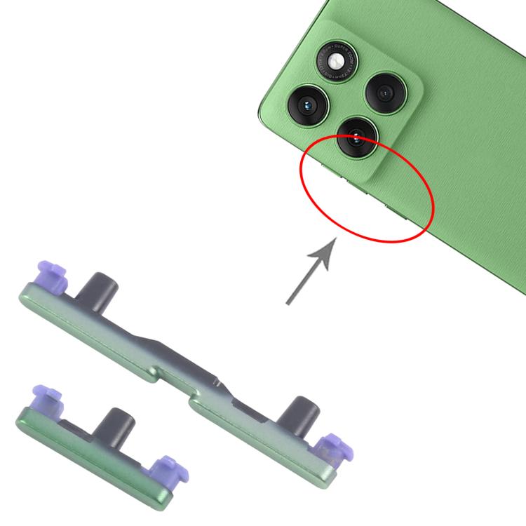 Para Motorola Edge 60 10 pares de botones de encendido y control de volumen (verde)