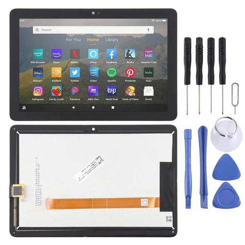 Pantalla LCD R2SP8T para Amazon Kindle Fire HD 8 de 12.ª generación (2022) con digitalizador, ensamblaje completo (negro)