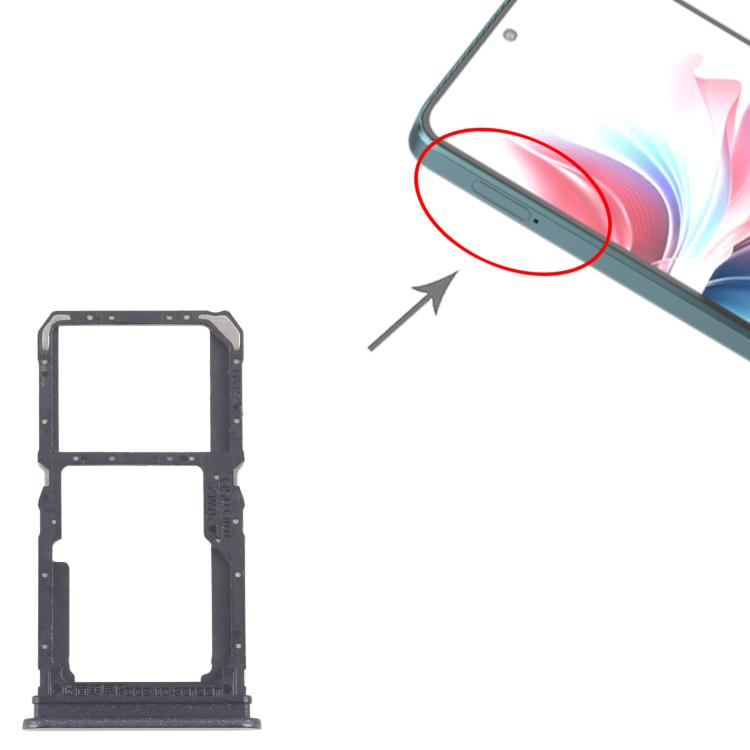 Bandeja para tarjeta SIM original (10 unidades) para OPPO Reno11 F CPH2603 + bandeja para tarjeta SIM/tarjeta micro SD (negra)