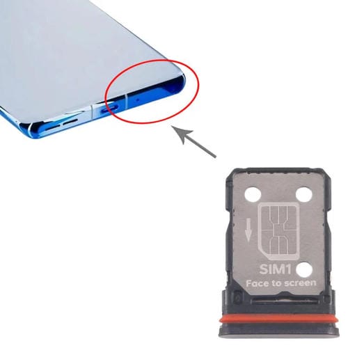 Bandeja para tarjeta SIM original (10 unidades) para OPPO F29 (negro)