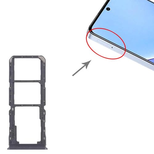 Bandeja para tarjeta SIM original Realme 11x 5G RMX3785 (10 unidades) + bandeja para tarjeta SIM + bandeja para tarjeta Micro SD (negro)