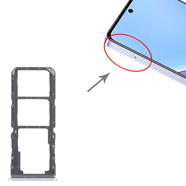 Bandeja para tarjeta SIM original Realme 11x 5G RMX3785 (10 unidades) + bandeja para tarjeta SIM + bandeja para tarjeta Micro SD (azul)