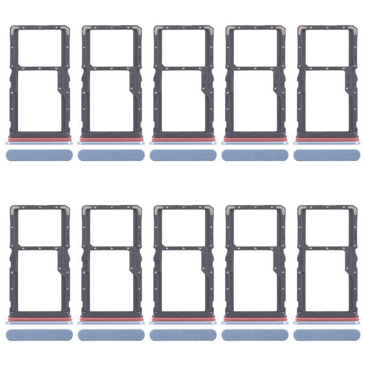 Bandejas para tarjeta SIM original (10 unidades) para Realme 10 Pro 5G RMX3663 RMX3660 RMX3661 + bandeja para tarjeta SIM/tarjeta Micro SD (azul)