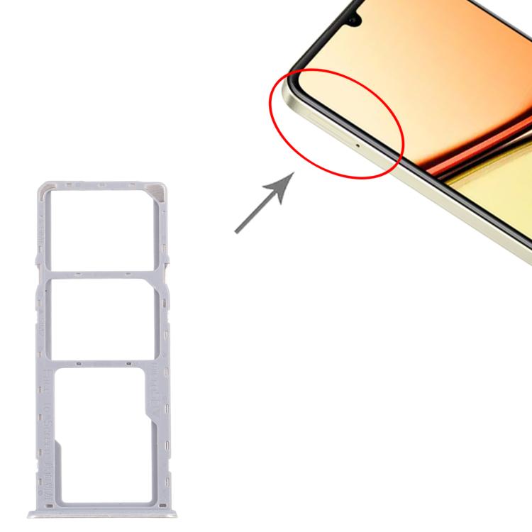 Para Realme C61 4G RMX3939 RMX3930, 10 bandejas SIM originales + bandejas SIM + bandejas Micro SD (doradas)