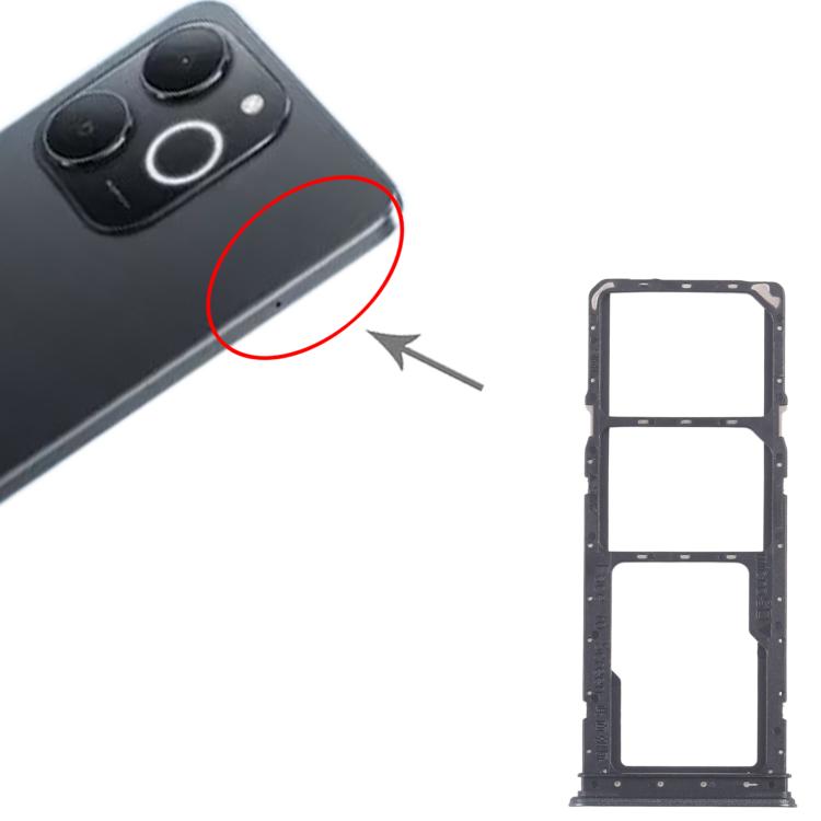 Para Realme Narzo C71 4G RMX5303, 10 bandejas SIM originales + bandeja para tarjeta SIM + bandeja para tarjeta Micro SD (verde oscuro)
